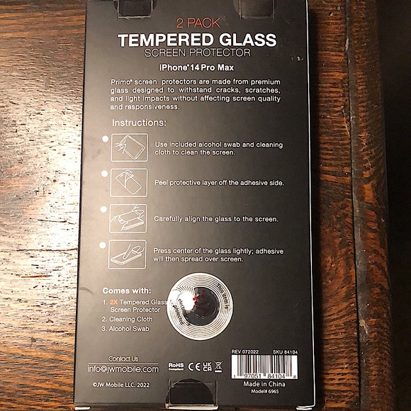 Primo Tempered Glass Transparent Screen Protector Apple iPhone 14 Pro 2 Pack - Picture 2 of 2